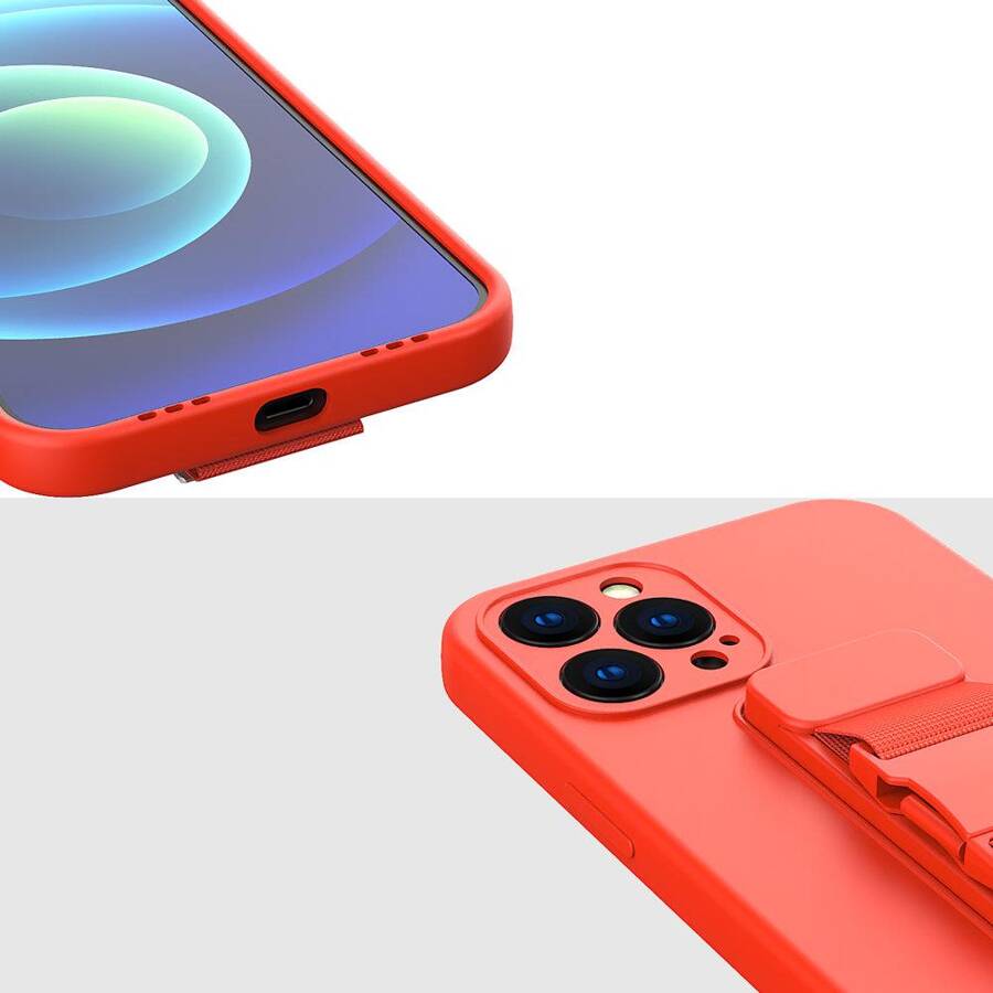 ROPE CASE GEL TPU AIRBAG CASE COVER WITH LANYARD FOR XIAOMI REDMI 9 RED