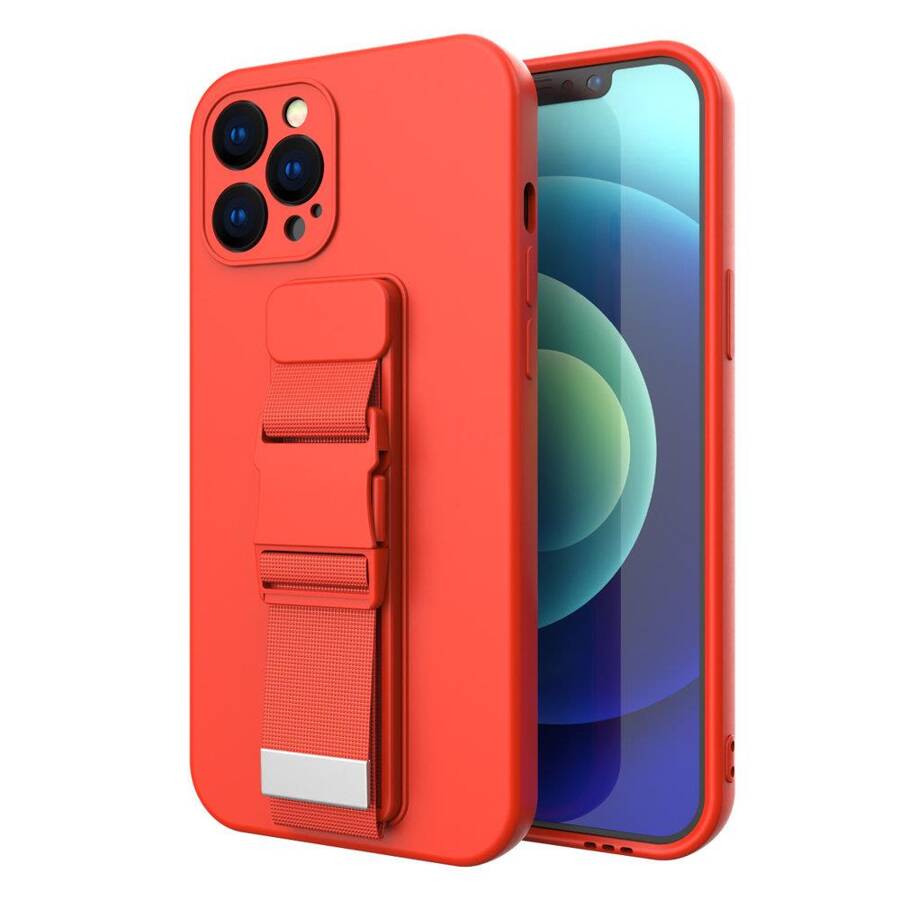 ROPE CASE GEL TPU AIRBAG CASE COVER WITH LANYARD FOR XIAOMI REDMI NOTE 10 5G / POCO M3 PRO RED