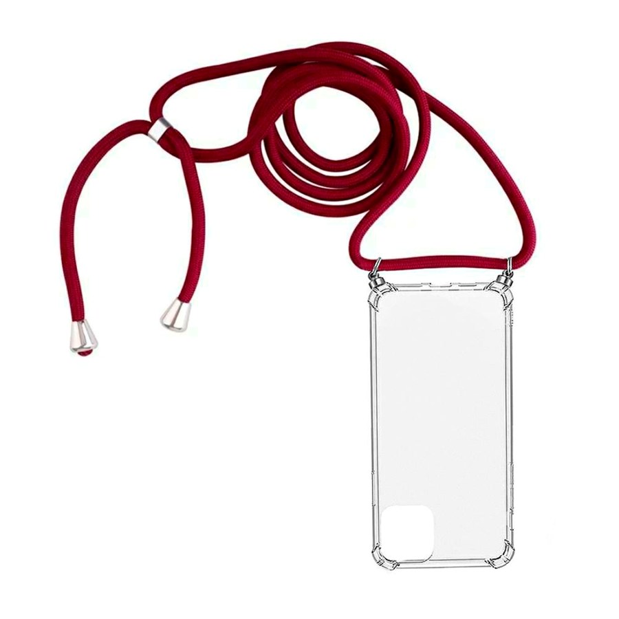 ROPE CASE SAMSUNG A31 CLEAR/RED