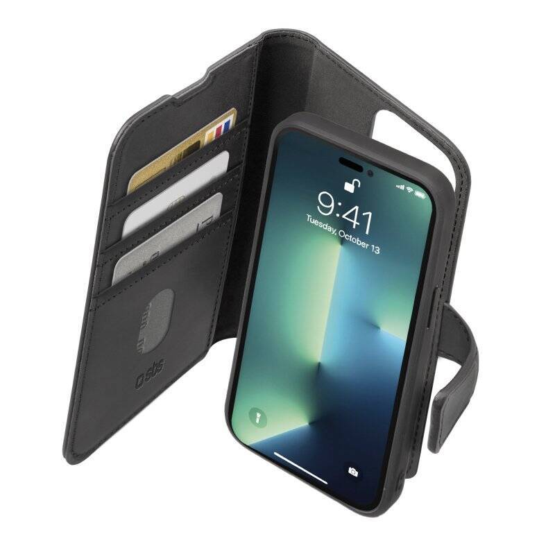 SBS Duo Mag Wallet Book case with removable cover for iPhone 14 Pro