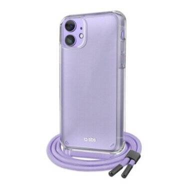 SBS Necklace Case Lilac with coloured strap, for iPhone 12/12 Pro