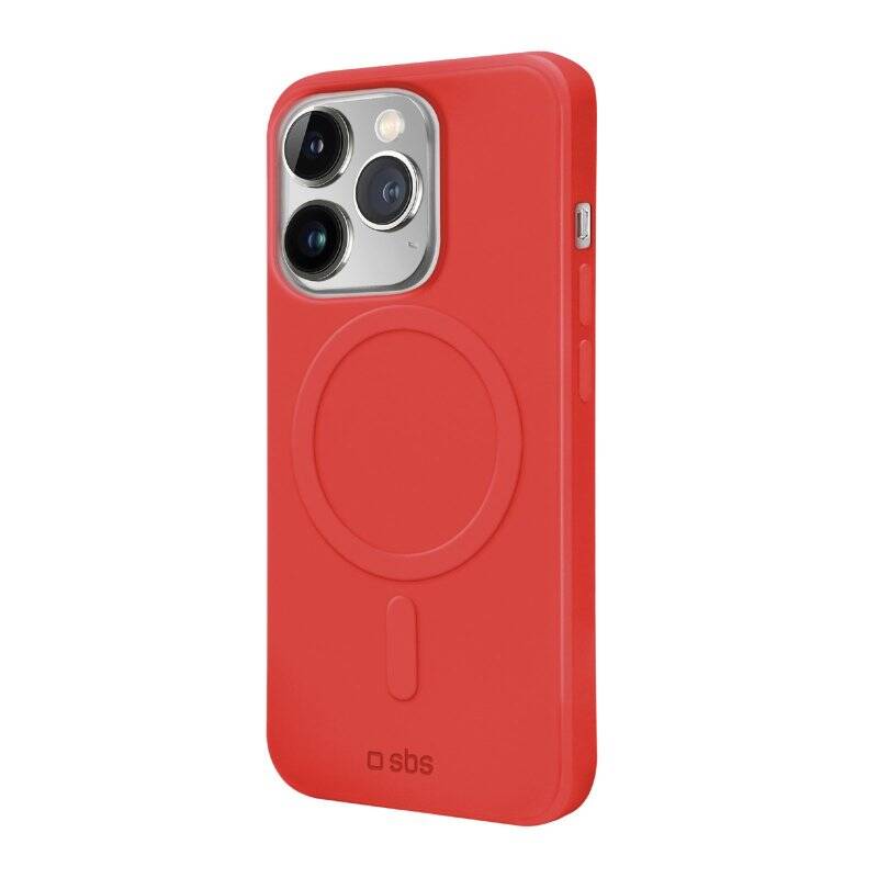 SBS Smooth Red Mag MagSafe compatible soft case, iPhone 14 Pro