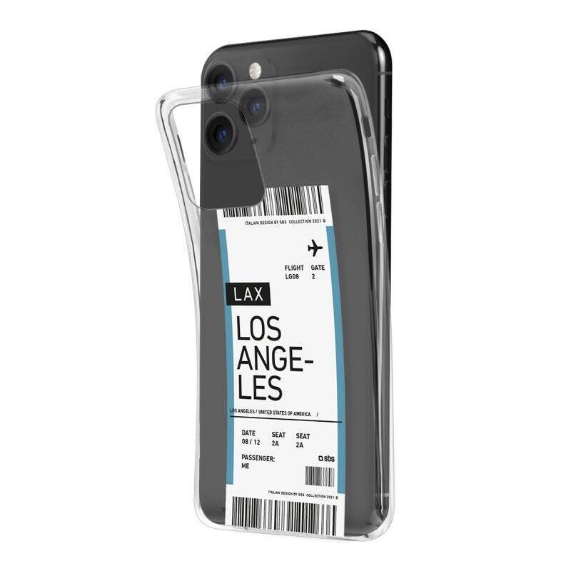 SBS Transparent Soft Cover with Airline Ticket Print for iPhone 11 Pro