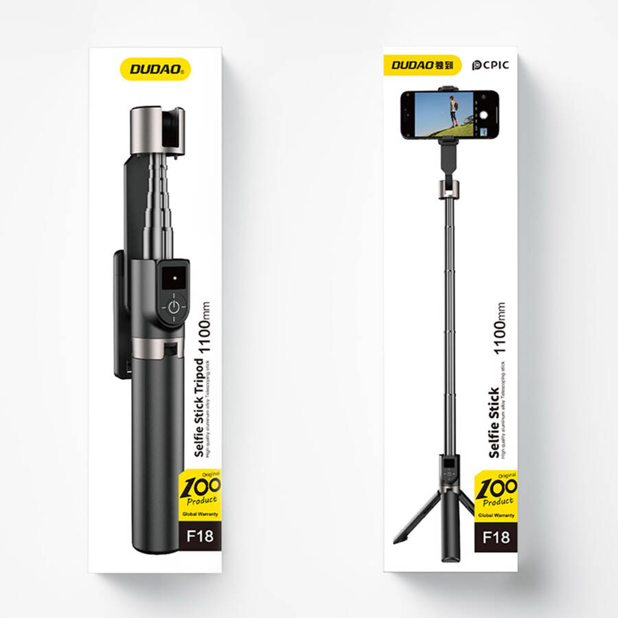 SELFIE STICK / TELESCOPIC POLE WITH TRIPOD DUDAO F18B - BLACK