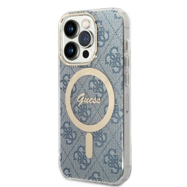 SET GUESS GUBPP14LH4EACSB CASE+ CHARGER IPHONE 14 PRO 6.1 "BLUE/BLUE HARD CASE 4G PRINT MAGSAFE