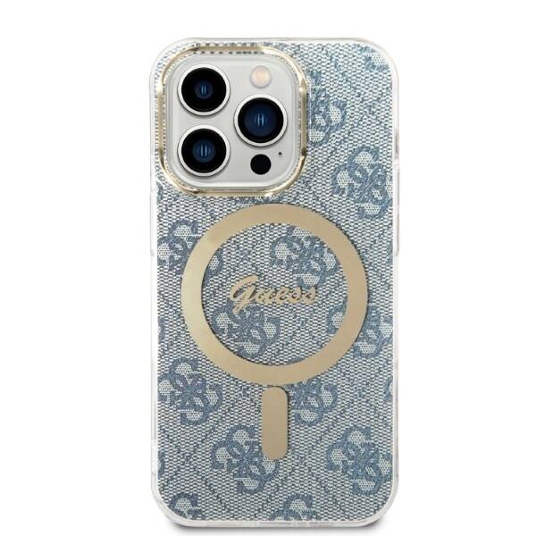 SET GUESS GUBPP14LH4EACSB CASE+ CHARGER IPHONE 14 PRO 6.1 "BLUE/BLUE HARD CASE 4G PRINT MAGSAFE