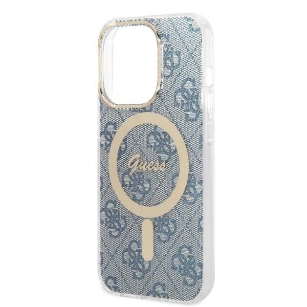 SET GUESS GUBPP14LH4EACSB CASE+ CHARGER IPHONE 14 PRO 6.1 "BLUE/BLUE HARD CASE 4G PRINT MAGSAFE