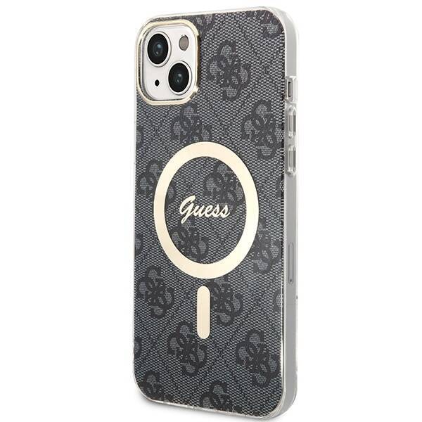 SET GUESS GUBPP14MH4EACSK CASE+ CHARGER IPHONE 14 PLUS / 15 PLUS 6.7 "BLACK / BLACK HARD CASE 4G PRINT MAGSAFE