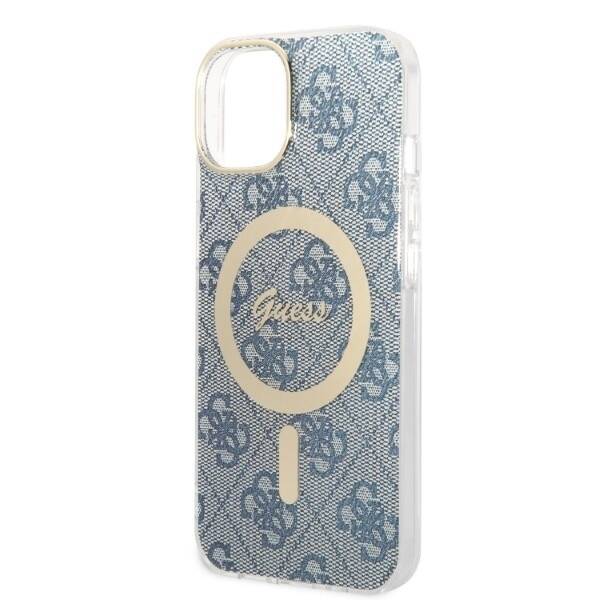 SET GUESS GUBPP14SH4EACSB CASE+ CHARGER IPHONE 14/15/13 6.1 "BLUE / BLUE HARD CASE 4G PRINT MAGSAFE