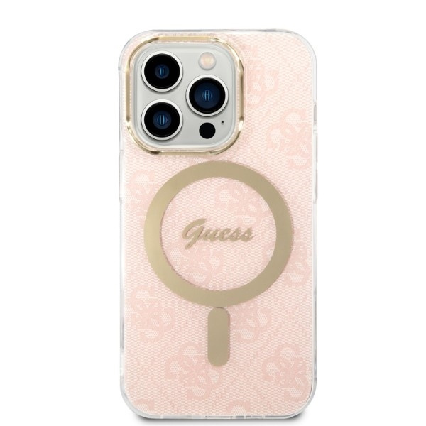 SET GUESS GUBPP14XH4EACSP CASE+ CHARGER IPHONE 14 PRO MAX 6.7 "PINK/PINK HARD CASE 4G PRINT MAGSAFE