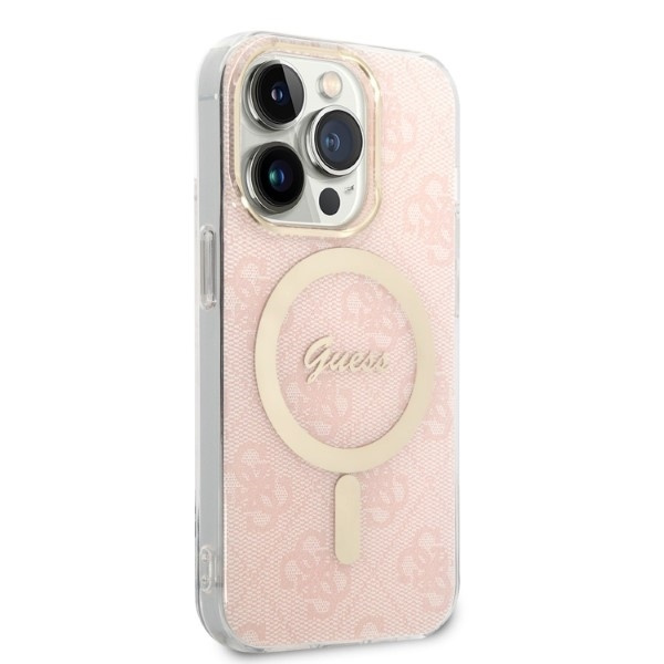 SET GUESS GUBPP14XH4EACSP CASE+ CHARGER IPHONE 14 PRO MAX 6.7 "PINK/PINK HARD CASE 4G PRINT MAGSAFE