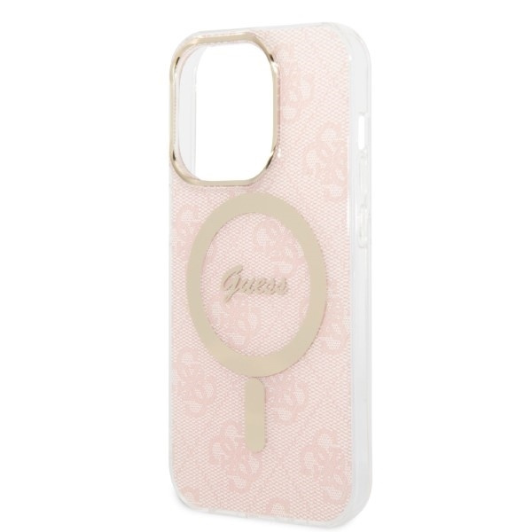 SET GUESS GUBPP14XH4EACSP CASE+ CHARGER IPHONE 14 PRO MAX 6.7 "PINK/PINK HARD CASE 4G PRINT MAGSAFE