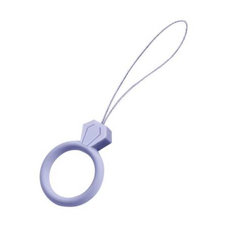 SILICONE PHONE LANYARD RING DIAMOND  LILAC