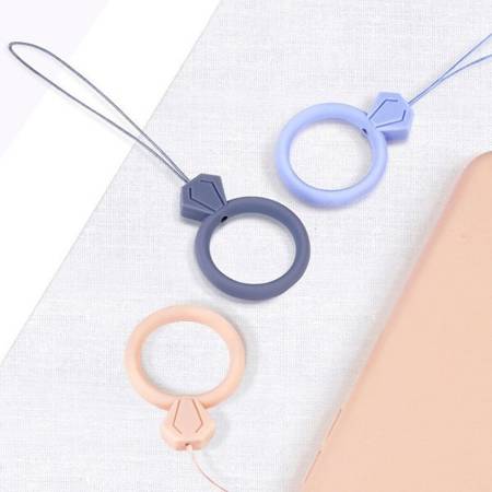 SILICONE PHONE LANYARD RING DIAMOND  LILAC