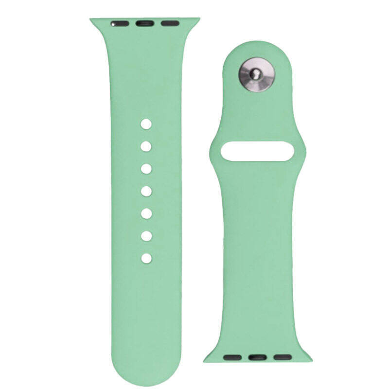 SILICONE STRAP APS SILICONE BAND FOR WATCH 9 / 8 / 7 / 6 / 5 / 4 / 3 / 2 / SE (41 / 40 / 38MM) STRAP WATCH BRACELET LIGHT GREEN