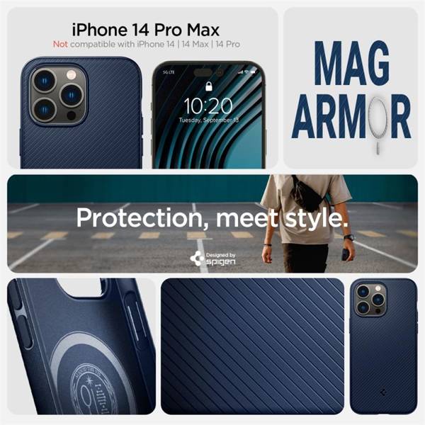 SPIGEN MAG ARMOR IPHONE 14 PRO MAX NAVY BLUE