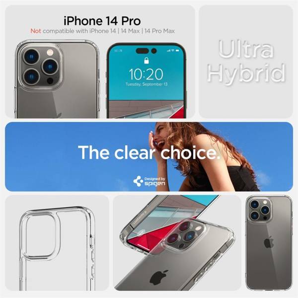 SPIGEN ULTRA HYBRID IPHONE 14 PRO CRYSTAL CLEAR