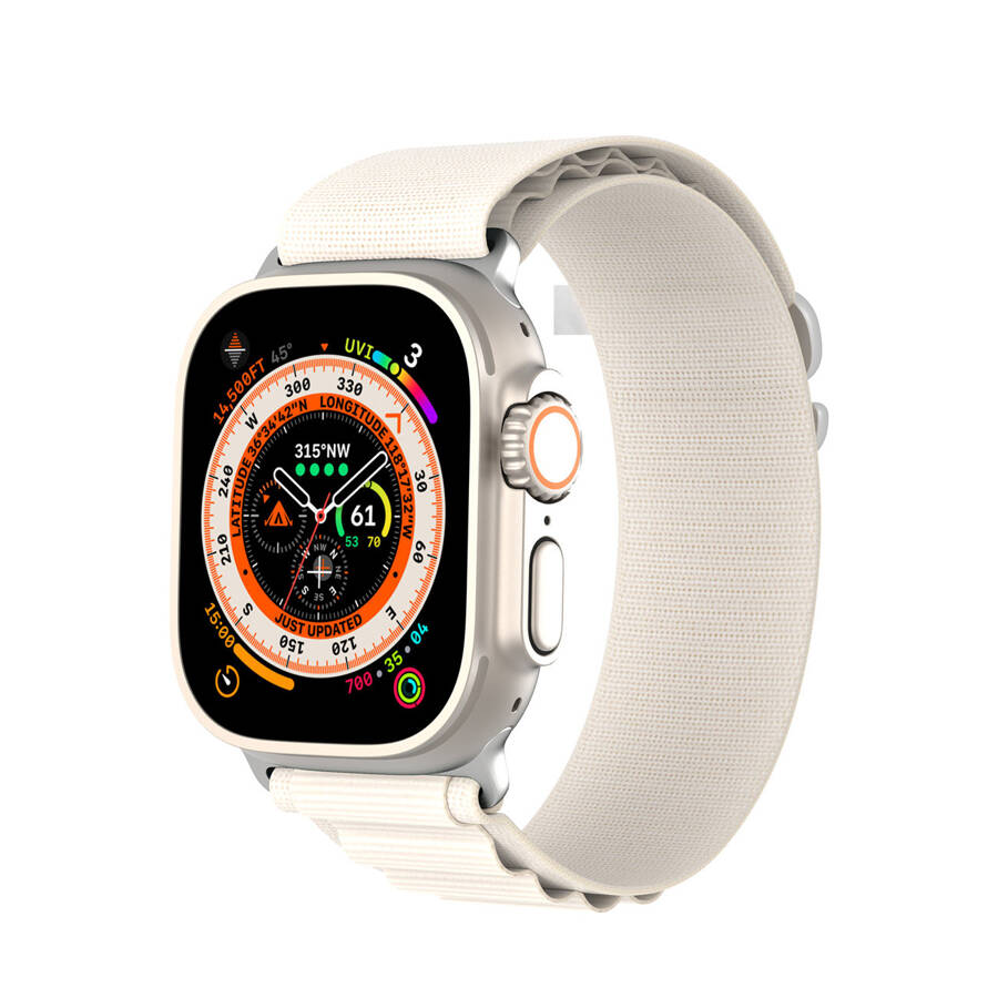 SPORT BUCKLE STRAP FOR APPLE WATCH 8/7/6/SE/5/4/3/2/1 (41, 40, 38MM) DUX DUCIS STRAP GS VERSION - WHITE