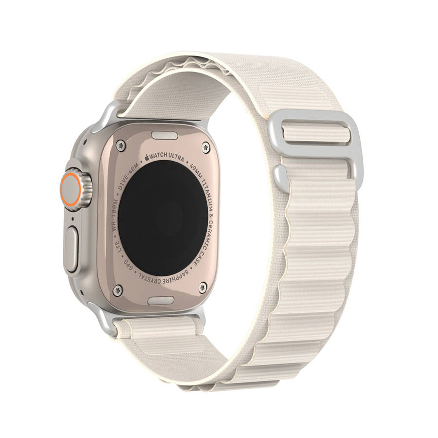 SPORT BUCKLE STRAP FOR APPLE WATCH 8/7/6/SE/5/4/3/2/1 (41, 40, 38MM) DUX DUCIS STRAP GS VERSION - WHITE