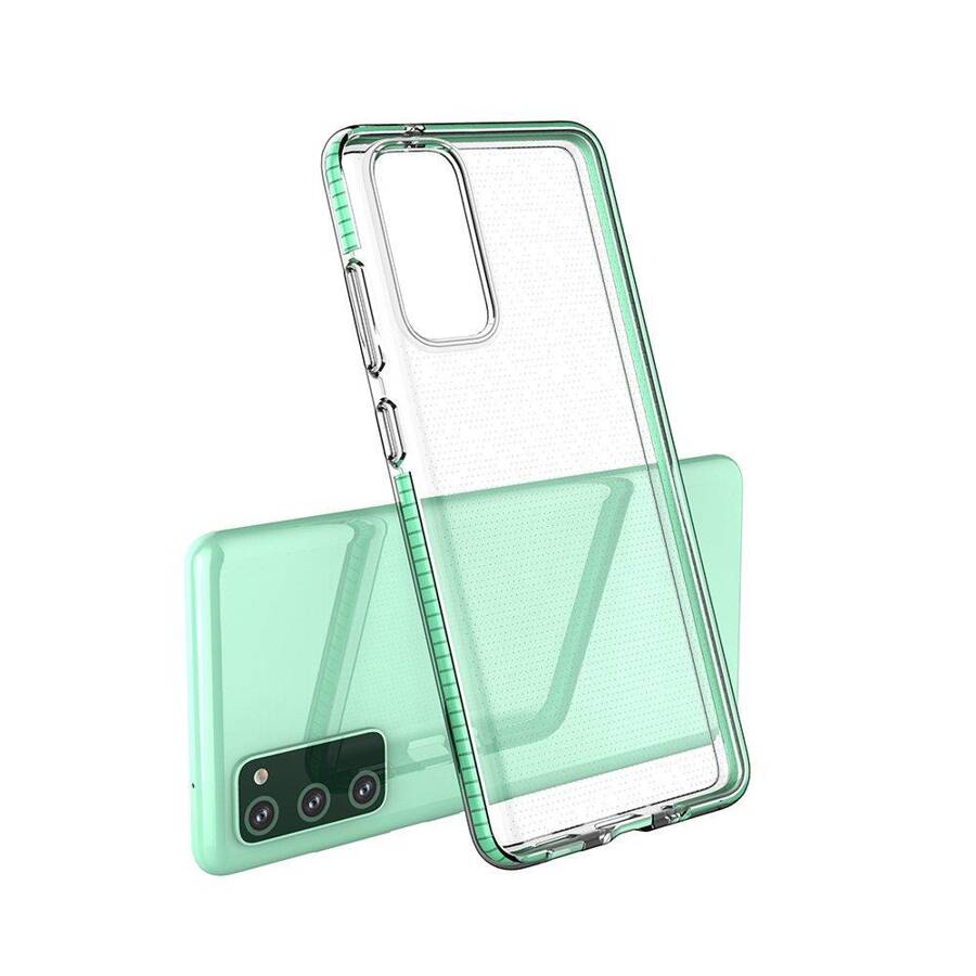 SPRING CASE CLEAR TPU GEL PROTECTIVE COVER WITH COLORFUL FRAME FOR SAMSUNG GALAXY A02S EU LIGHT PINK