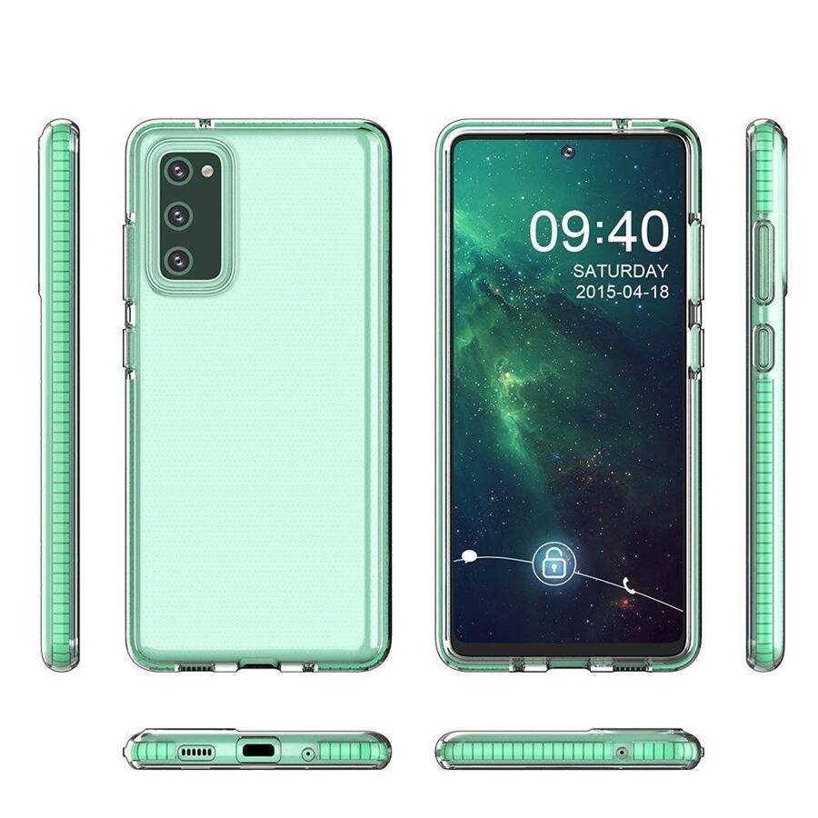 SPRING CASE CLEAR TPU GEL PROTECTIVE COVER WITH COLORFUL FRAME FOR SAMSUNG GALAXY A72 4G LIGHT BLUE