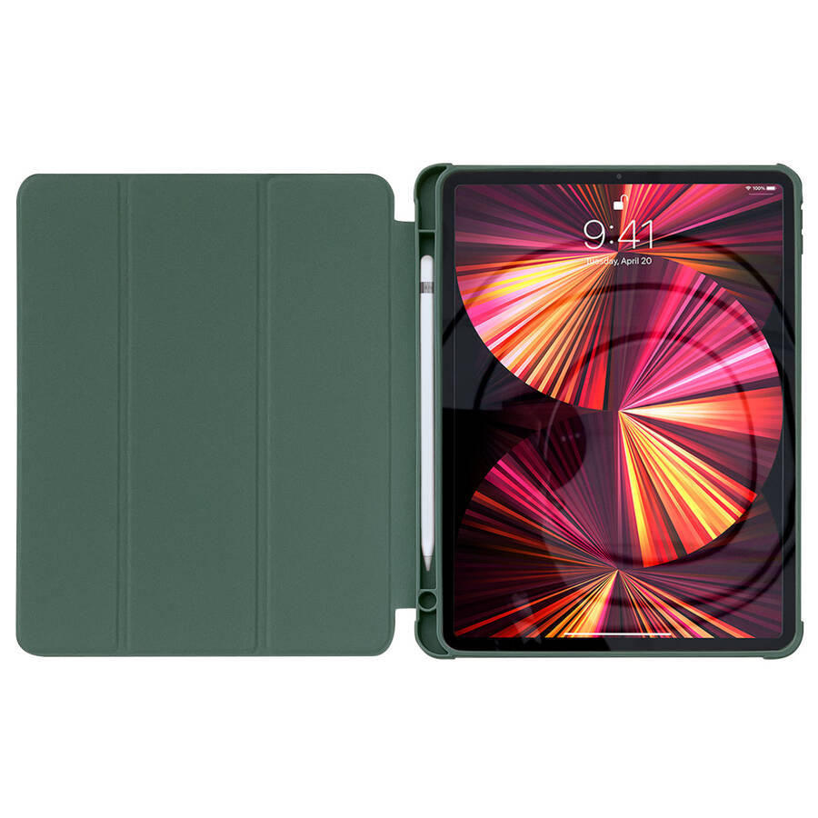 STAND TABLET CASE SMART COVER CASE FOR IPAD PRO 12.9 &#39;&#39; 2021 WITH STAND FUNCTION GREEN