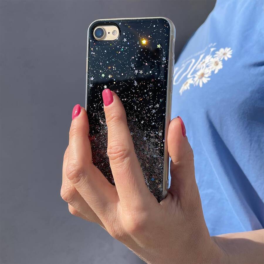 STAR GLITTER SHINING COVER FOR IPHONE 13 PRO BLACK