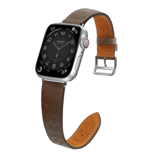 STRAP LEATHER LEATHER STRAP FOR APPLE WATCH ULTRA, SE, 8, 7, 6, 5, 4, 3, 2, 1 (49, 45, 44, 42 MM) BRACELET DARK BROWN