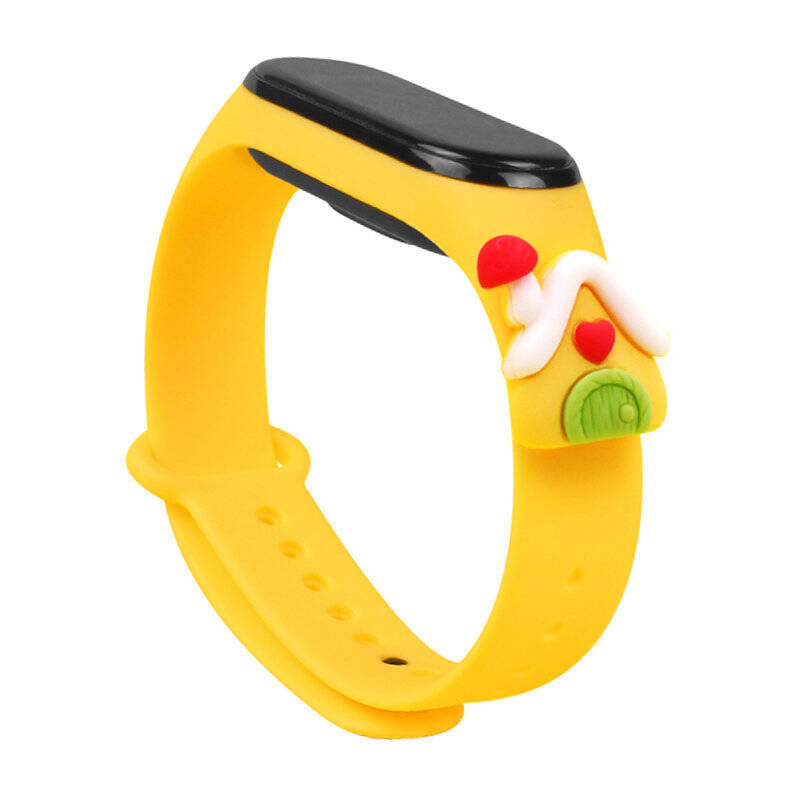 STRAP XMAS WRISTBAND FOR XIAOMI MI BAND 4 / MI BAND 3 CHRISTMAS SILICONE STRAP BRACELET YELLOW (HOUSE)