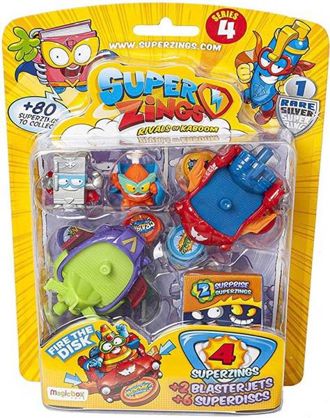 SUPER ZINGS SERIES 4 FIGURE SET + 2 LAUNCH VEHICLES + 6 DISCS