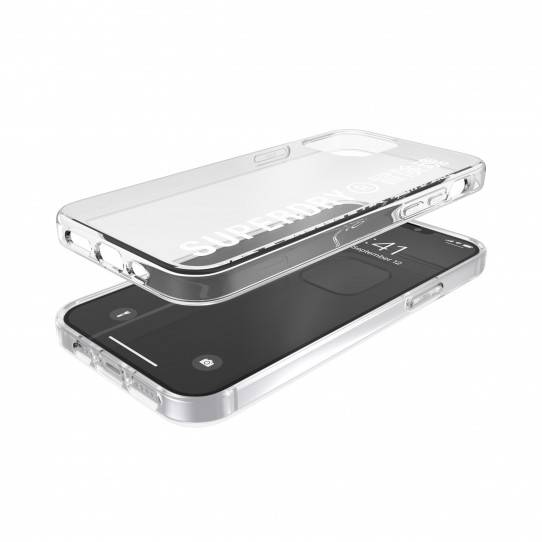 SUPERDRY SNAP CASE CLEAR IPHONE 12/ 12 PRO TRANSPARENT / WHITE