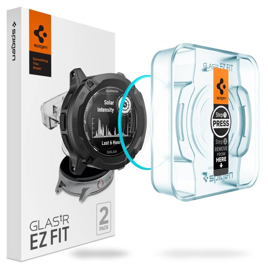 SZKŁO HARTOWANE SPIGEN GLAS.TR ”EZ FIT” 2-PACK GARMIN INSTINCT 2X SOLAR CLEAR