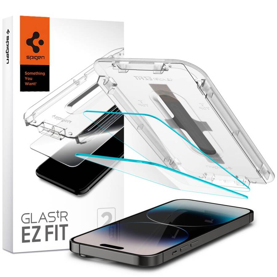 SZKŁO HARTOWANE SPIGEN GLAS.TR ”EZ FIT” 2-PACK IPHONE 14 PRO MAX CLEAR