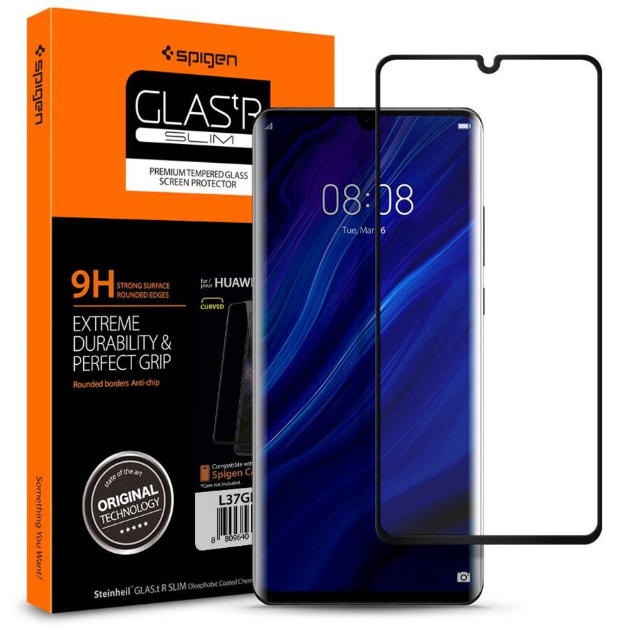 SZKŁO HARTOWANE SPIGEN GLAS.TR SLIM HUAWEI P30 PRO BLACK