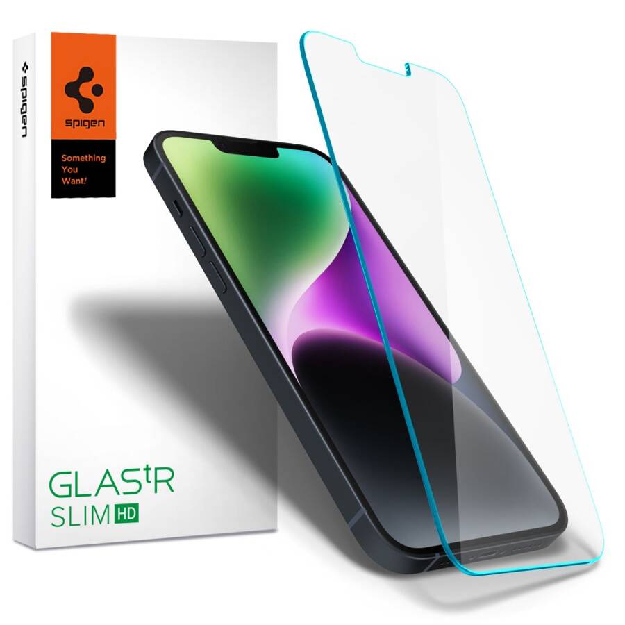 SZKŁO HARTOWANE SPIGEN GLAS.TR SLIM IPHONE 13 PRO MAX / 14 PLUS / 15 PLUS CLEAR