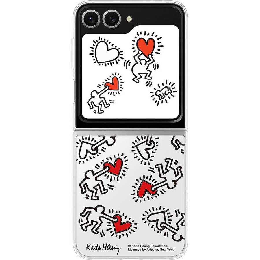 Samsung FlipSuit case for Galaxy Z Flip6, transparent with replaceable plate Keith Haring