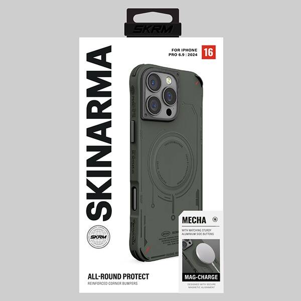 Skinarma etui Mecha iPhone 16 Pro Max     6.9" Magnetic Charging oliwkowy/olive