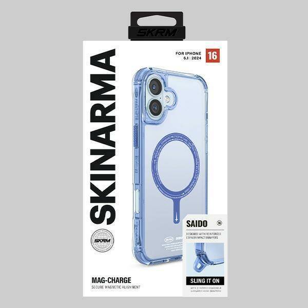 Skinarma etui Saido iPhone 16 6.1"        Magnetic Charging niebieski/blue