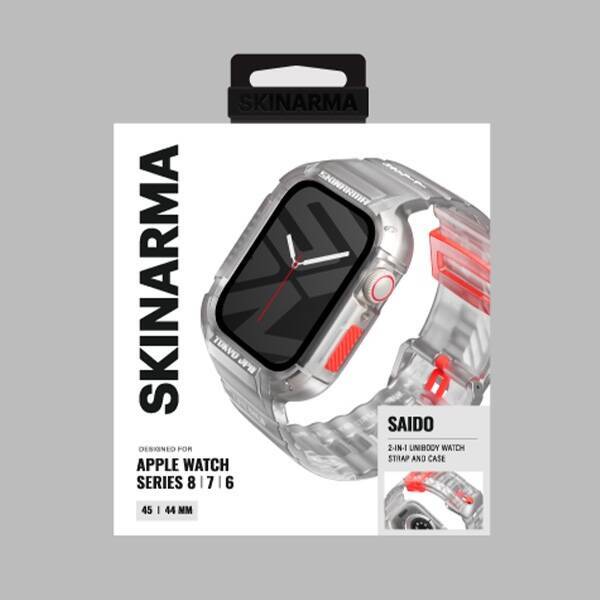 Skinarma pasek+etui Saido 2in1 Apple      Watch 45/44mm przezroczysty/clear