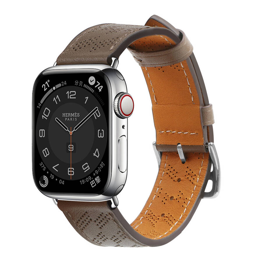 Strap Leather Leather strap for Apple Watch SE, 8, 7, 6, 5, 4, 3, 2, 1 (41, 40, 38 mm) bracelet dark brown