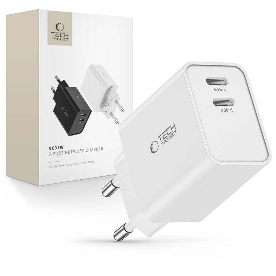 TECH-PROTECT C35W 2-PORT NETWORK CHARGER PD35W WHITE