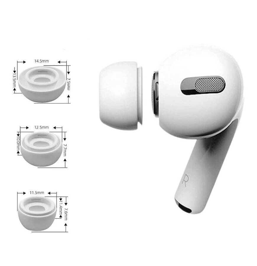 TECH-PROTECT EAR TIPS 3-PACK APPLE AIRPODS PRO 1 / 2 WHITE