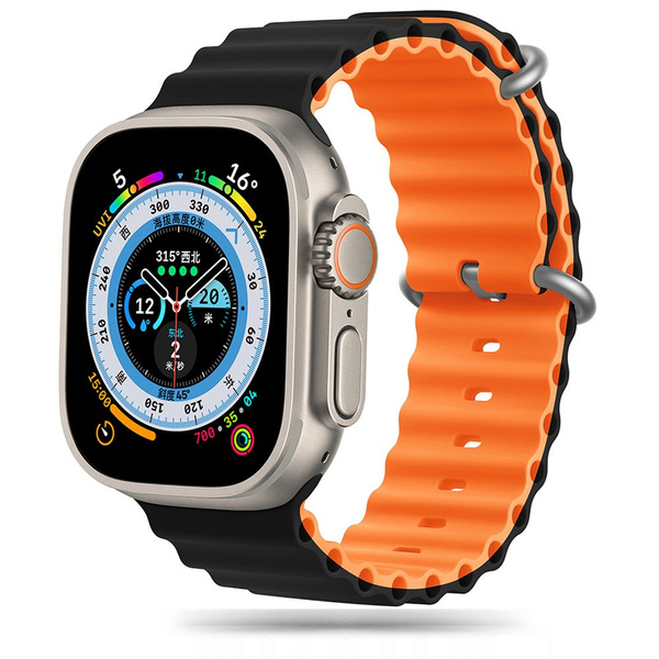 TECH-PROTECT ICONBAND PRO APPLE WATCH 4 / 5 / 6 / 7 / 8 / 9 / SE / ULTRA 1 / 2 (42 / 44 / 45 / 49 MM) BLACK/ORANGE