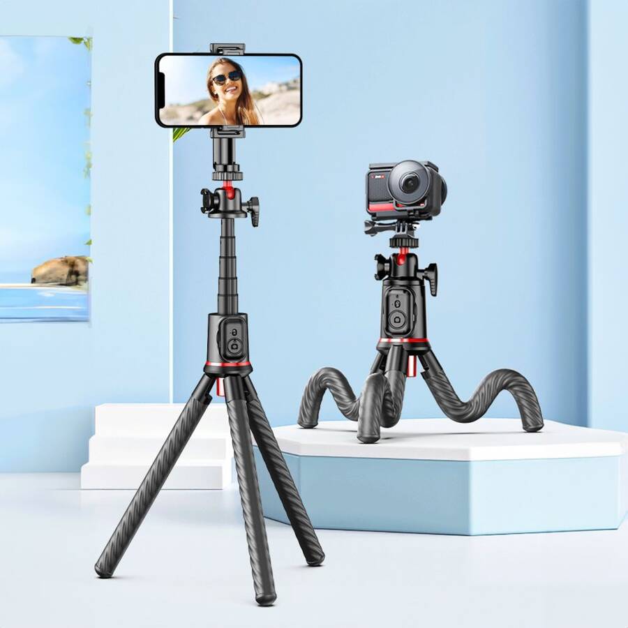 TECH-PROTECT L07S BLUETOOTH SELFIE STICK FLEXIBLE TRIPOD BLACK