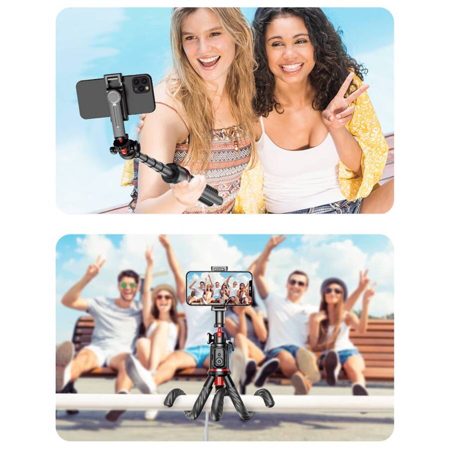 TECH-PROTECT L07S BLUETOOTH SELFIE STICK FLEXIBLE TRIPOD BLACK