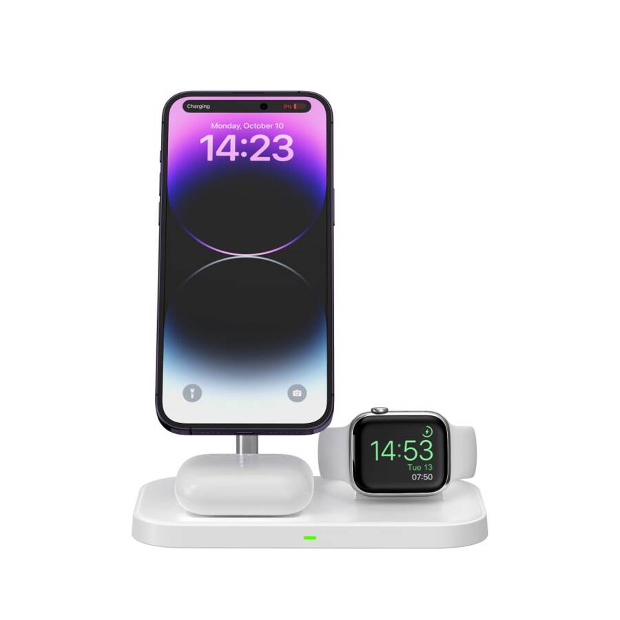 TECH-PROTECT QI15W-A22 3IN1 MAGNETIC MAGSAFE WIRELESS CHARGER WHITE