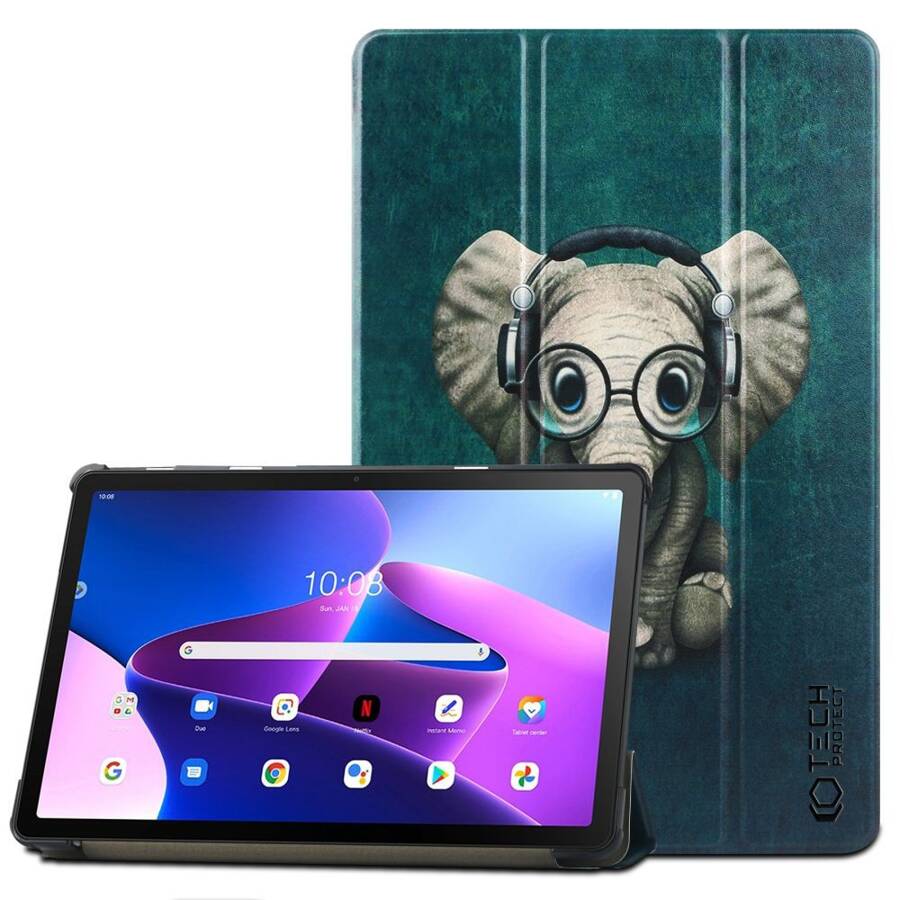 TECH-PROTECT SMARTCASE LENOVO TAB M10 PLUS 10.6 3RD GEN TB-125 / TB-128 HAPPY ELEPHANT