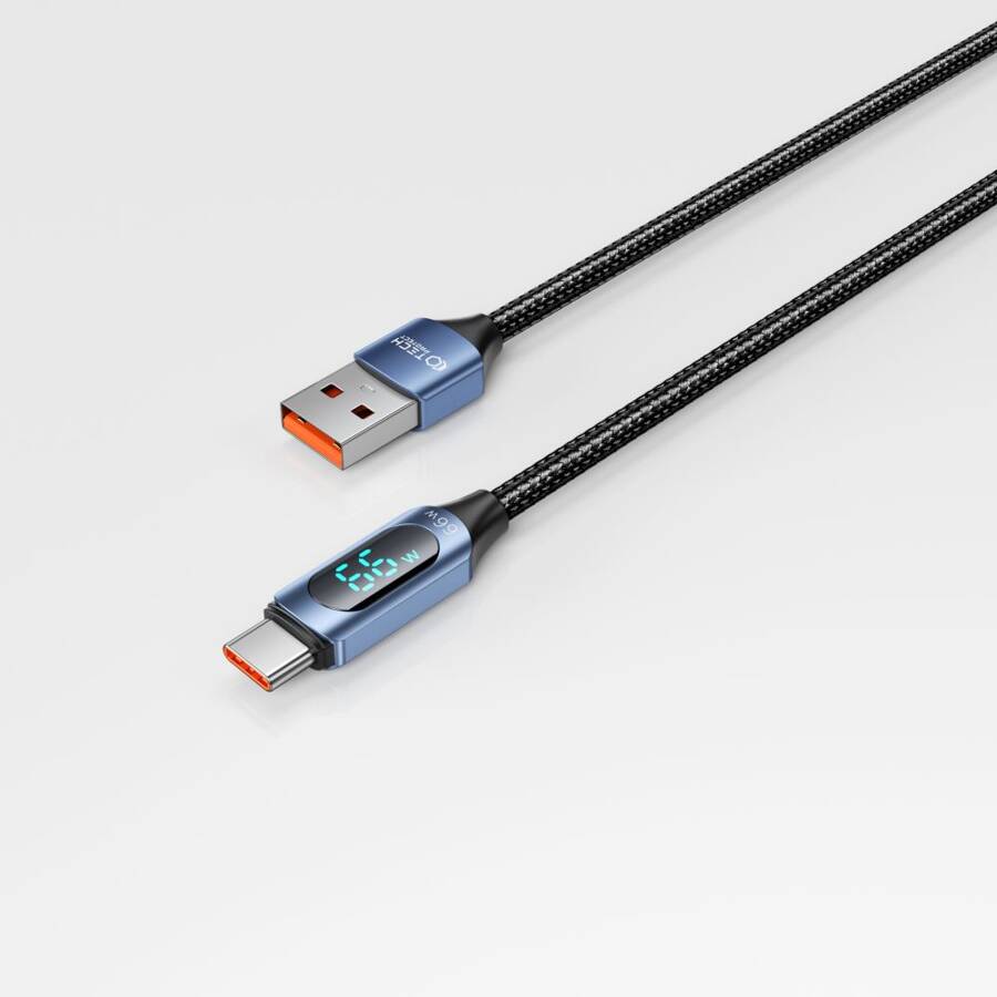 TECH-PROTECT ULTRABOOST LED TYPE-C CABLE 66W/6A 200CM BLUE