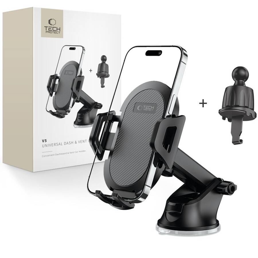 TECH-PROTECT V5 UNIVERSAL DASHBOARD & VENT CAR MOUNT BLACK