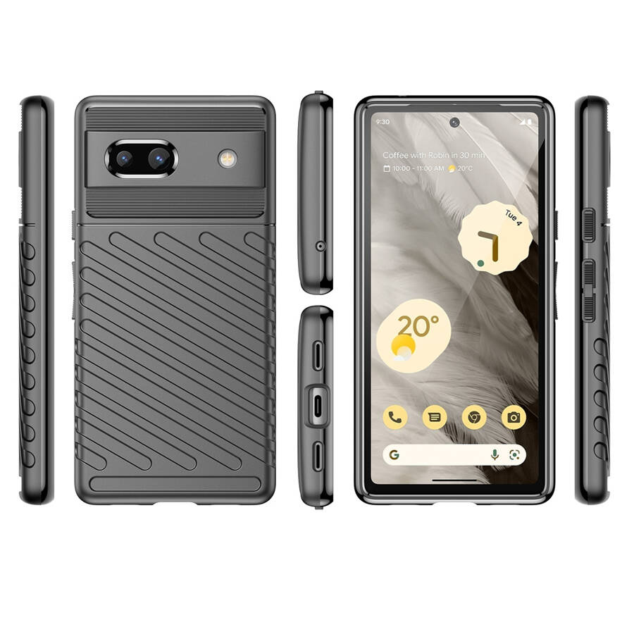 THUNDER CASE CASE FOR GOOGLE PIXEL 7A SILICONE ARMOR CASE BLACK